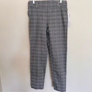 89th & Madison Women's Gray Plaid Straight Leg Pants Medium